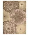 Plush texture. Sumptuous style. With meticulous hand carving, lush detail and a velvety soft finish, Nourison's hand-tufted rug from the Tropics collection delights the senses like never before. Oversized, ornately detailed florals bloom across this taupe and green rug for an exquisitely cultivated result. (Clearance)