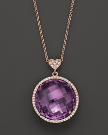 Lisa Nik 18K Rose Gold Amethyst and Diamond Necklace, 18