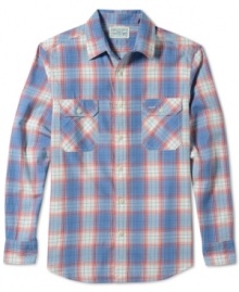 This stylish button down plaid by Lucky Brand Jeans will make you feel like a modern cowboy.