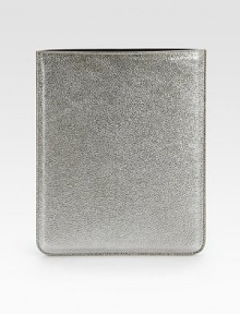 Glittery metallic leather design crafted in Italy, with a strap closure to secure and protect your iPad®. Fully lined8½W X 10¼HMade in ItalyPlease note: iPad® not included.