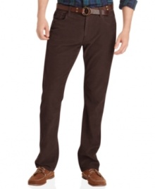 Change it up. Straight-fit corduroy Izod pants provide the perfect alternative to your everyday blues.