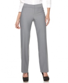 A striped fabric on these Alfani pants adds a stylish spin to a workwear staple!