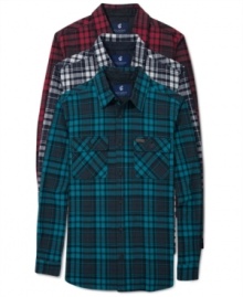 Pop some plaid into your wardrobe with this shirt from Rocawear for some seasonal style.