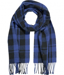 A must-have staple for transitional weather, this cotton scarf from Polo Ralph Lauren boasts a vibrant plaid print and an easy to style length  - All-over plaid print, fringed trim - Pair with a cashmere pullover, straight leg jeans, a parka, and suede ankle boots