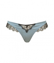 Turn up the heat in the boudoir with this super sexy-meets-luxe lace-laden thong from Kiki de Montparnasse - Thong with lace inlay and trim at hips - Perfect under a slinky cocktail sheath or paired with a matching bra for stylish lounging