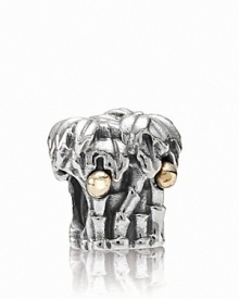 PANDORA's cute and kitschy sterling silver palm tree charm it dotted with 14K gold coconuts.