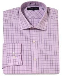 With a fresh palette, this Tommy Hilfiger dress shirt is the perfect way to lighten up your work wardrobe.