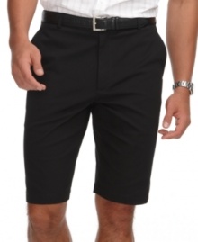 Keep your summer short style slim with these flat front shorts from Perry Ellis.