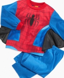 He'll be on the prowl for midnight marauders when he's wearing his Spiderman pajamas.  Criminals beware!