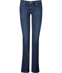 A stylish essential with a flattering, flared slim leg, Adriano Goldschmieds blue jeans are a cool choice for casual daytime looks - Classic five-pocket style, zip fly, button closure, belt loops - Slim fit, flared leg - Wear with everything from tees and flats to button-downs and blazers