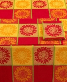 Revive your dining area with happy and bright Sunflower napkins from Windham Weavers. A grid of bold florals rooted in pure cotton jacquard creates a fresh and festive home for breakfast, lunch and dinner. (Clearance)