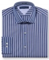 Bring a modern twist to your dress wardrobe with this slim-fit striped shirt from Tommy Hilfiger.