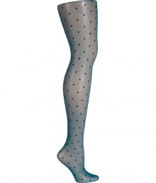 Decorated with darling dots, Fogals sheer stockings set a sweet foundation for countless looks - Sheer, allover dot and fine crisscross rhomb pattern, comfortable stretch waistband, cotton gusset, invisible heel and toe - Perfect for wearing with modern-vintage dresses