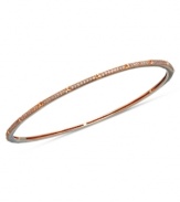 Stack on endless dazzle! This glamorous bangle bracelet from CRISLU is the perfect layering piece with cubic zirconia sparkle (1-1/4 ct. t.w.). Set in 18k rose-gold over sterling silver. Approximate diameter: 2-1/2 inches.