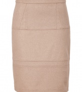 The perfect work separate for dressing up or down, Steffen Schrauts soft nougat skirt is a must for polished business looks - Hidden side zip, kick pleat - Tailored fit - Team with cashmere pullovers and flawless pumps