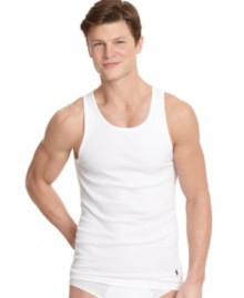 Start your day off right with the smooth, refined cotton of these essential basic undershirts from Polo Ralph Lauren.