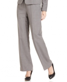 Classic straight leg pants are suiting essentials. This pair makes a polished look with a printed shirt or coordinating pieces from Kasper's collection of suit separates.