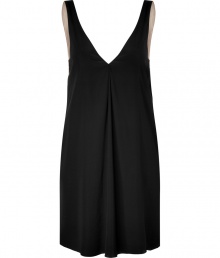 Whether youre looking to lounge in style or add some comfort to your evening look, this chic Philip Lim slip dress will up the style factor - V-neck, relaxed silhouette, front pleating, slit pockets, asymmetrical hem, contrasting back panel with gathering detail - Pair with a kimono for at-home style or ribbed tights, a draped leather jacket, and booties for off-duty cool