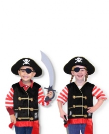 Yo ho ho and a costume for fun! Every young pirate will be ready for adventures on the high seas with this dramatic role play outfit and accessories.