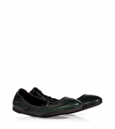 Jil Sander modernizes the classic ballet flat with sleek styling and a jewel-tone green hue - Round toe, elasticized side detail, shiny green leather - Pair with a work-ready sheath or cropped trousers and a silk blouse