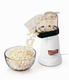 Pop perfection. Hot air popping is the best way to enjoy popcorn by the bowlful – a fast and healthy snack with no oil to bring you down. In fact, your popcorn will retain all the great taste with 89% fewer calories than corn popped in oil! One-year warranty. Model 04821.