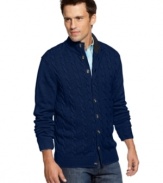 Finish off your up-to-date layered look with this wool-blend Club Room sweater for a refined touch.