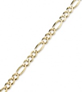 Polish your look. This 14k gold men's curb chain bracelet is the perfect addition to his wardrobe. Approximate length: 9 inches. Approximate width: 3-9/10 inches.