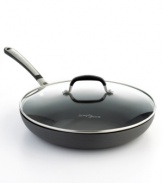 From fritatas to fried eggs, this covered skillet from Simply Calphalon is a cooking jack-of-all-trades. A truly indispensable piece, it browns and sautés beautifully, trapping in moisture for tender, succulent results and effortlessly releasing food thanks to its double coating of exclusive nonstick formula. 10-year warranty.