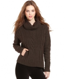 A cold-weather staple, this RACHEL Rachel Roy cable-knit sweater is perfect for a chic casual look!