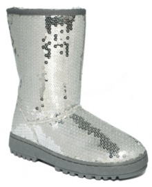 With an all-over sequined upper, the Annika faux-fur booties by Rampage combine cozy comfort with sensational sparkle.