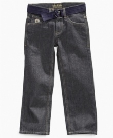 From the playground to the classroom, he'll be stylish and comfortable in these classic denim jeans from Akademiks.