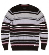 Add a bit of jazz to your solid pullover sweater collection with this allover stripe sweater by O'Neill. Makes a great gift.