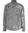 Edgy and ultra modern, Each Others grey tie-dyed shirt guarantees a unique finish to your Downtown look - Classic collar, long sleeves, buttoned cuffs, button-down front, shirttail hemline - Contemporary straight fit - Wear with modern tailored trousers and chunky lace-up moto boots