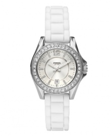 All the sparkle and style of the Riley watch by Fossil, scaled down for a more delicate look.