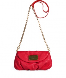 Infuse your favorite looks with instant impact with this bold bag from Marc by Marc Jacobs - Rounded envelope shape, front flap with logo plaque detail, chain and leather detailed long shoulder strap - Perfect for running around town or cocktails with the girls