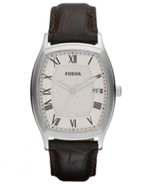 A timeless watch design in brown leather from Fossil's Ansel collection.