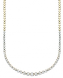 Up your glam factor. Yell'Ora's totally-chic necklace features graduated diamonds (2 ct. t.w.) set in a combination of pure gold, sterling silver and palladium. Approximate length: 17 inches.