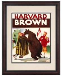 Despite the game-day program, it was the Bears who got licked in the Brown-Harvard football duel of 1950. An incredible souvenir, this restored cover art is framed, matted and a winning piece of wall art for fans of either team.