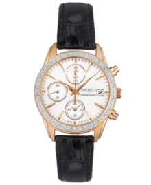 A lustrous mix of shine and texture makes this Seiko watch the epitome of elegance.