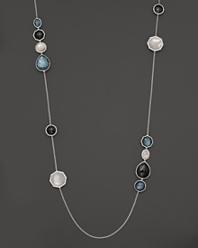 Onyx and faceted doublets of mother-of-pearl and clear quartz in sterling silver from Ippolita's Forest Wonderland collection.