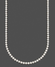 Polish up your style with fresh pearls. Belle de Mer necklace features A+ Akoya cultured pearls (6-6-1/2 mm) set in 14k gold. Approximate length: 24 inches.