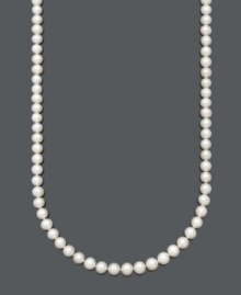 Capture traditional style with a modern spin. This long, pearl necklace by Belle de Mer can be worn as a single strand or doubled for a chic, layered look. Crafted in AA+ cultured freshwater pearls (9-10 mm) with a 14k gold clasp. Approximate length: 36 inches.