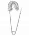 Safety first. This stylish brooch from Juicy Couture features a safety pin design embellished with crystal accents. Crafted in silver tone mixed metal. Approximate length: 2-1/2 inches.