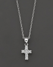 A heavenly diamond cross pendant in 14 Kt. white gold, with rope chain.