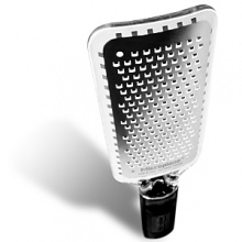 For grating of chocolate, hard cheese, coconut, ginger and garlic. The Black Coarse Grater makes small flecks, ideal for salads. Care & Cleaning: Dishwasher safe. It is recommended to rinse your grater in warm water immediately after each use. Remove particles stuck in the blade from the back side whenever possible. To remove stuck on food from the front, first soak the tool in warm water and then use a cleaning brush and stroke in the same direction as the teeth. Store with blade covered when not in use (cover included).