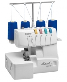 Put the perfect finishing stitch on alterations and homemade crafts with Brother's full-featured serger. With easy lay-in threading, an exclusive F.A.S.T. lower looper threading system and instant rolled hem, you'll always be happy with your handiwork. 25-year limited warranty. Model 1034D.