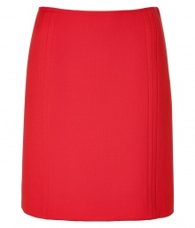 Add classic style to your work-ready look with this chic wool skirt from Jil Sander Navy - Classic mid-length skirt with welt seam details, concealed side zip closure - Style with a tie-neck blouse, a fitted blazer, and patent pumps