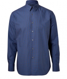 Perfect for work or play, this classic checked button-down from PS Paul Smith is versatile and incredibly stylish - Small spread collar, long sleeves, front button placket, slim fit, curved hem, all-over check print - Pair with straight leg jeans, chinos, or sleek trousers