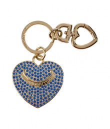 Inject a dose of glamour into every look with Juicy Coutures pave encrusted heart charm key chain, perfect for carrying your keys or clipping onto handbags for a covetable finish - Engraved logo, key ring with heart key clip attached - Perfect for giving as a gift!