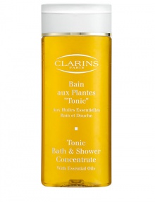 Tonic Bath & Shower Concentrate. The ideal complement to any body-firming program. This cleansing experience combines the pleasure of a shower or bath with the aromatic properties of plant extracts. Helps tone and firm skin and enhances a total feeling of well-being. Gently cleanses without disturbing moisture balance, leaving skin soft and supple. Imported from France. 6.8 oz. 